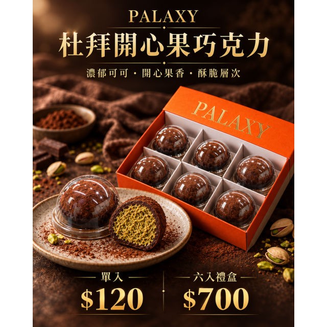 【期間限定】杜拜開心果巧克力6入禮盒