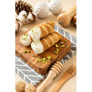 【招牌熱銷】 開心果拼70%可可派星卷 6入裝禮盒