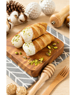 【招牌熱銷】 開心果拼70%可可派星卷 6入裝禮盒