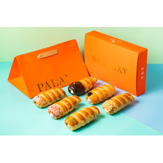 【招牌熱銷】 開心果拼70%可可派星卷 6入裝禮盒