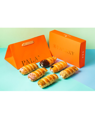 【招牌熱銷】 開心果拼70%可可派星卷 6入裝禮盒